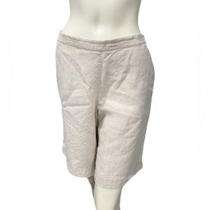 J. Jill Love Linen Light Beige Shorts Size L Women’s Relaxed Fit Casual Summer